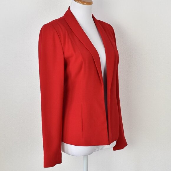 Calvin Klein Open Front Red Blazer Jacket - Picture 6 of 7